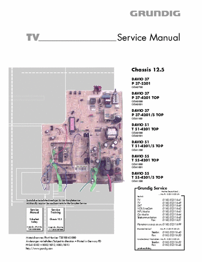 Grundig DAVIO 37, DAVIO 51, DAVIO 55 Service manual tv color mod. P 37-2201, P 37-4201 TOP, P 37-4201/5 TOPT 51-4201 TOP, T 51-4201/5 TOP, T 55-4201 TOP, T 55-4201/5 TOP - [GBA0700, GBA0800, GBA0801, GBA0900, GBA0901, GBA1100, GBA1200, GBA1000, GBA1001, GBA1300] - Part 1/2 pag. 28